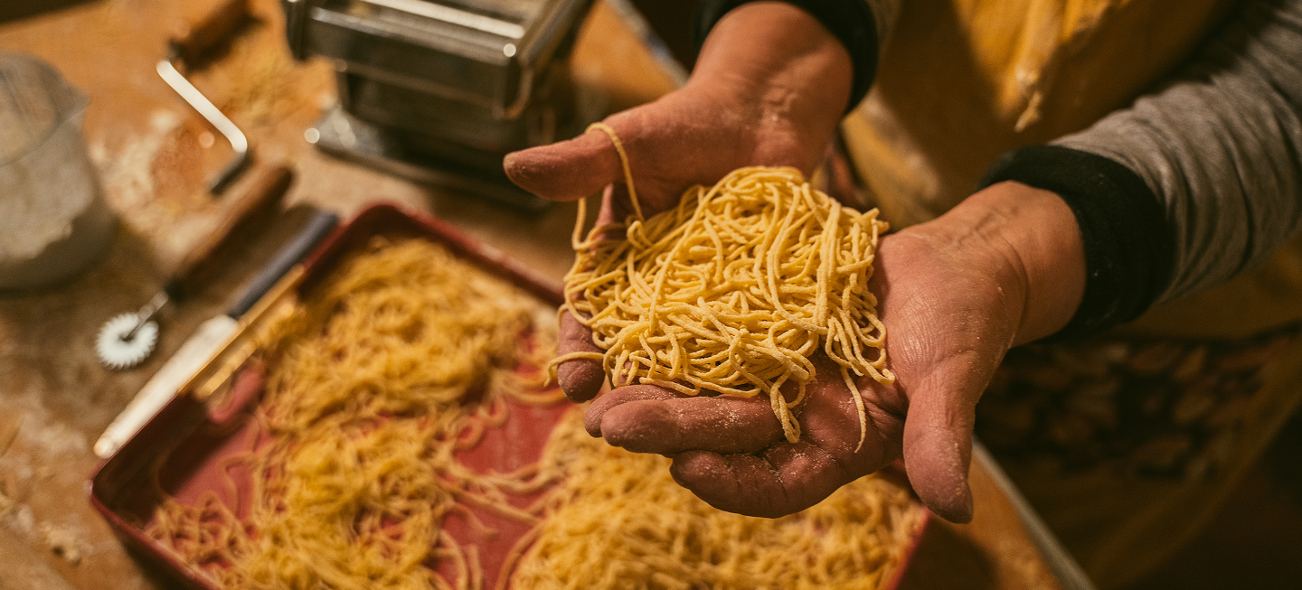 Italian kitchen with fresh ingredients